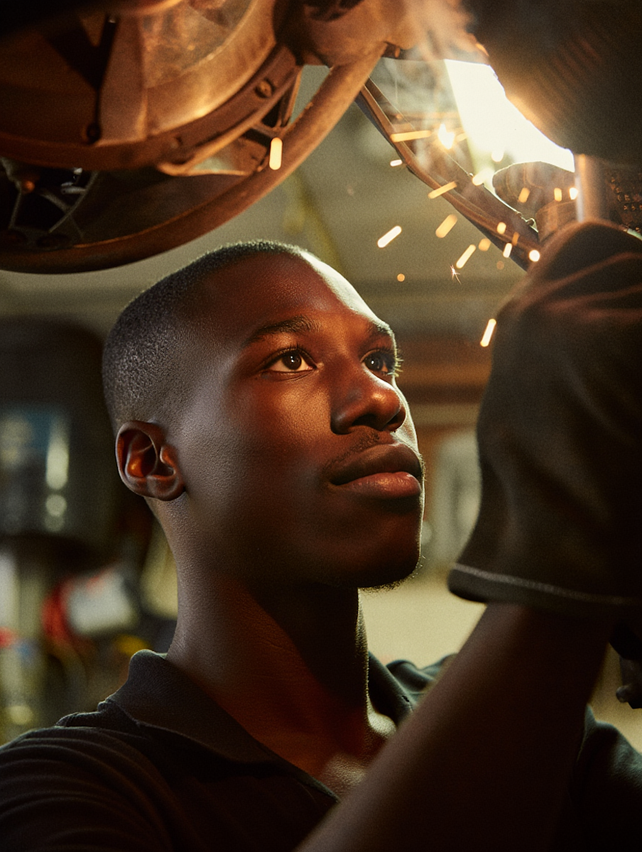 focused mechanic at work