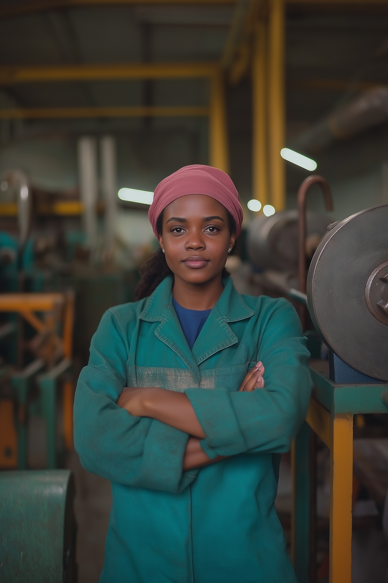 woman in industrial setting
