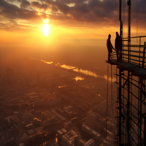 summit serenity amidst steel giants